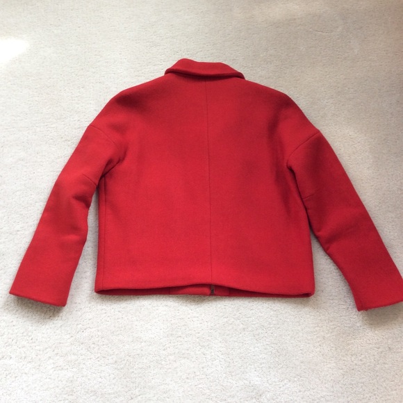 Stylish red wool, angora short winter jacket - Picture 4 of 8
